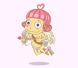 Cupid cartoon  vector and illustration. valentine day