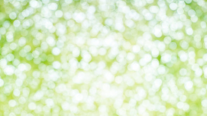 Abstract white green blurred bokeh background