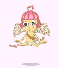 Cupid cartoon  vector and illustration. valentine day