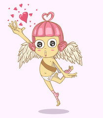 Cupid cartoon  vector and illustration. valentine day