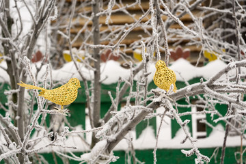 Artificial Decoration Golden Bird