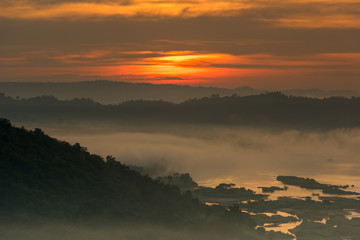 Sunrise over the mighty Mekong River.