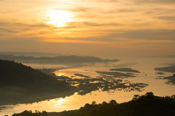 Sunrise over the mighty Mekong River.
