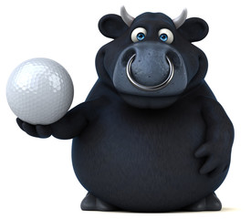 Naklejka premium Black bull - 3D Illustration