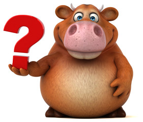 Naklejka premium Fun cow - 3D Illustration