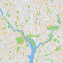 Vector map of Washington D.C.