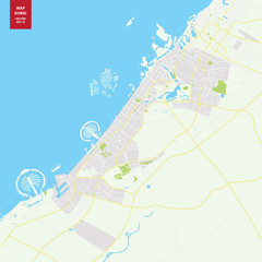 Vector map Dubai