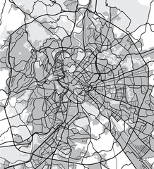 Black - white vector map of Rome