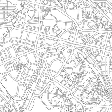 black and white drawing of a map of the city of Kiev