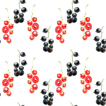 seamless pattern with watercolor drawing berries