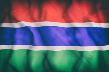 Gambia flag waving