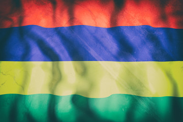 Republic of Mauritius flag waving