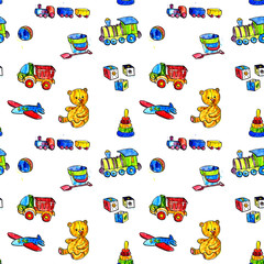 seamless pattern with baby toys
