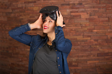 Woman wearing virtual reality glasses