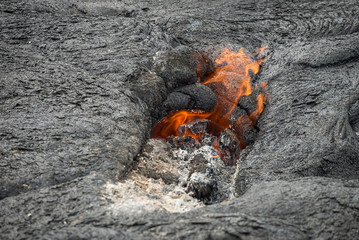 Close up lava flow in lava field