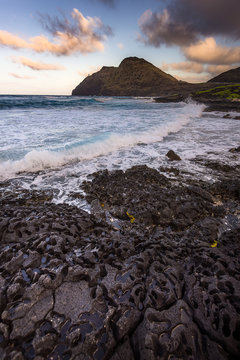 Beautiful Seascape of Ocean on Big Island, Hawaii USA