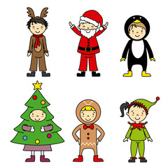 Group of children in costumes Christmas