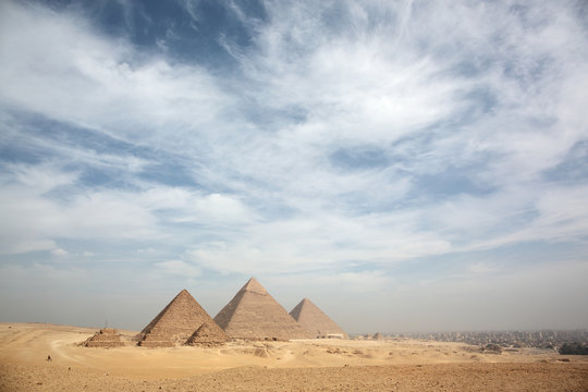 Great Egyptian pyramids in Giza, Cairo 
