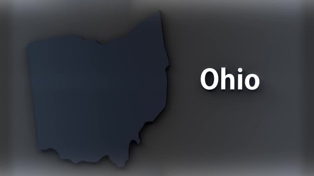 4K Ohio USA State Shape and Title Minimal Design with Matte 2