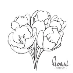 Unusual bouquet on a white background