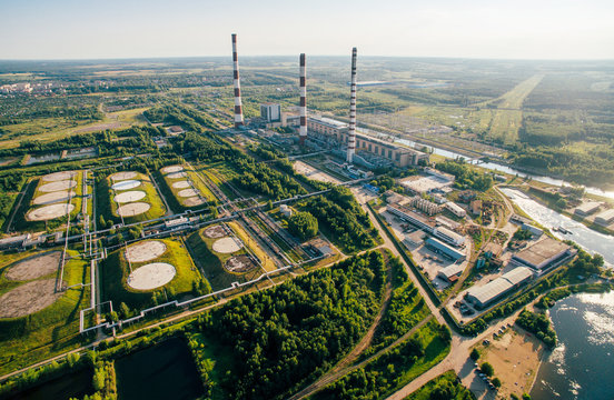 Aerial view of Kostroma GRES gas, Volgorechensk. 