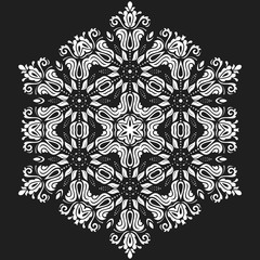 Fototapeta premium Elegant ornament in the style of barogue. Abstract traditional pattern with oriental elements. Black and white pattern