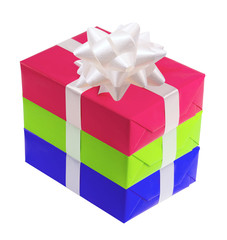 Gift boxes on white background