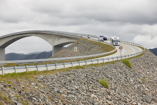 Norway. Atlantic ocean road. Bridge over the ocean. Travel europ