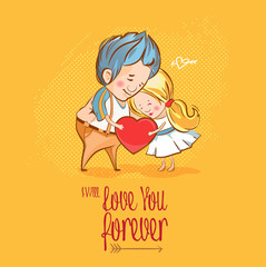 Valentine's day. love, characters man woman in 