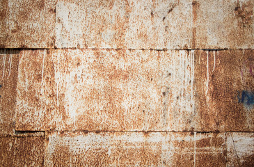 Old rusty steel wall.