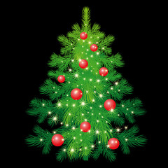 Christmas tree with decorations.