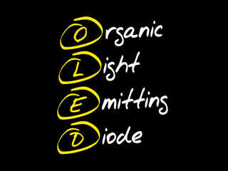 OLED - Organic Light-Emitting Diode, acronym concept