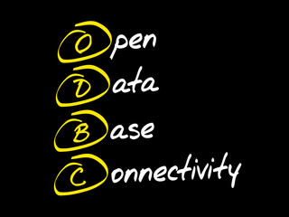 ODBC Open Database Connectivity, acronym business concept