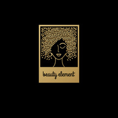 Female face with hair.