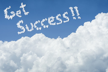 beautiful Blue sky and white cloud.Sunny day.Cloudscape.close up the cloud.text Get success.success...