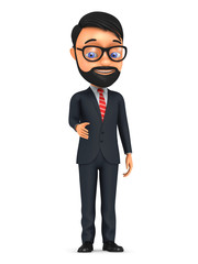 3d successful businessman isolated on white background. A man ex