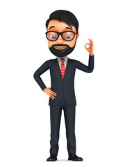 Fototapeta premium 3d successful businessman isolated on white background. Man show