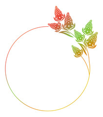 Abstract silhouette floral frame.