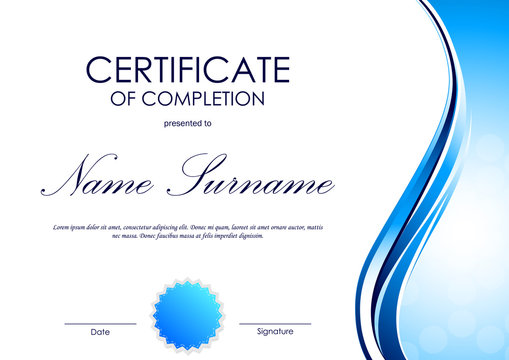 Certificate of completion template