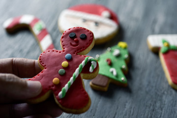 man with christmas cookies