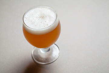 Wheat beer on gray
