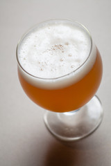 Wheat beer on gray