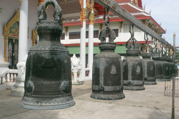 Fototapeta premium old bell hung near Thai church