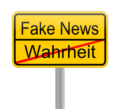 Fake News sign - in german