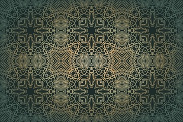 abstract retro texture openwork pattern in shades of green