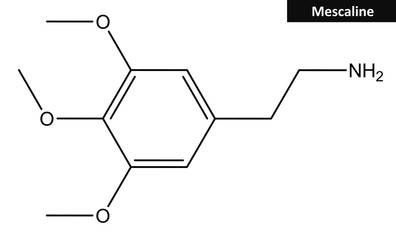 Molecular structure of mescaline - obrazy, fototapety, plakaty