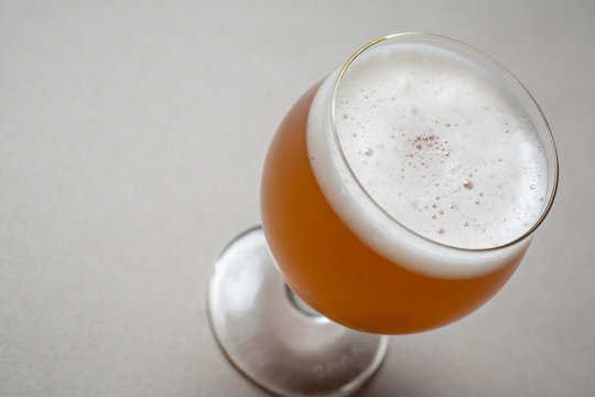 Wheat beer on gray