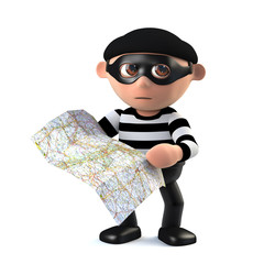 3d Burglar plans his getaway