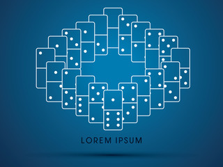 Dominoes game graphic vector
