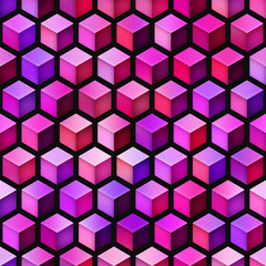 Gradient Cubes Tiling. Seamless Multicolor Pattern